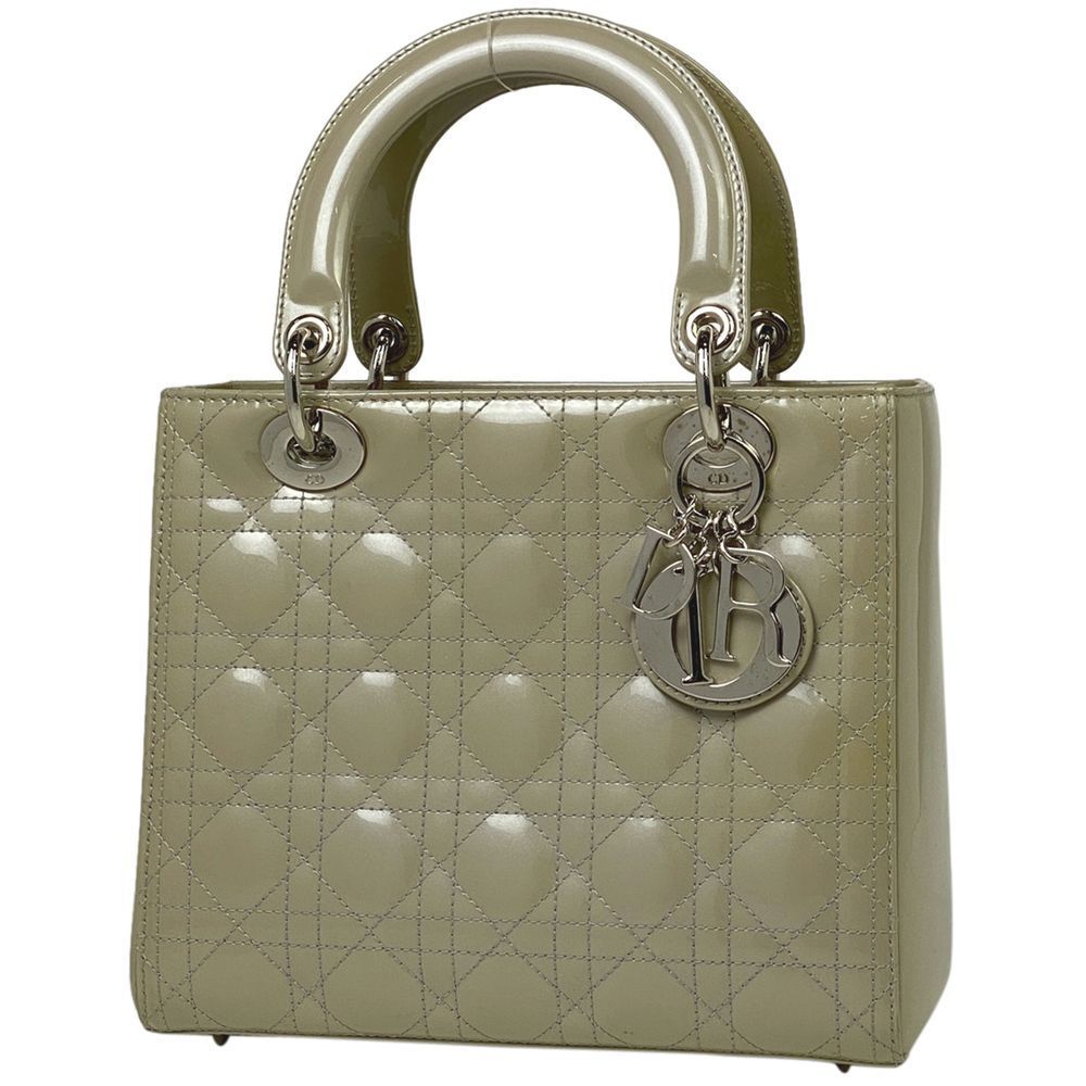 Christian Dior Shoulder Bag Enamel Cannage Handbag
